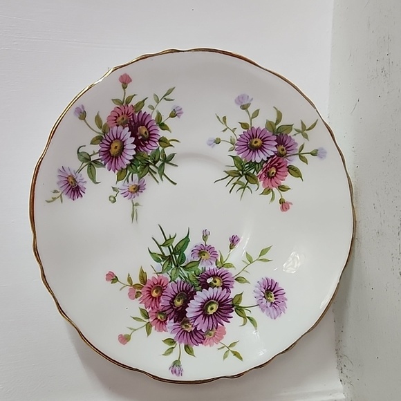 Hammersley Quatrefoil Demitasse Floral Teacup and Saucer - Picture 2 of 8